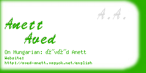 anett aved business card